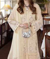 Mademoiselle Swiss Lawn embroidered 3-piece luxury suit NE-8562 – elegant pastel design with detailed thread embroidery and chiffon dupatta by Marina Mystique.