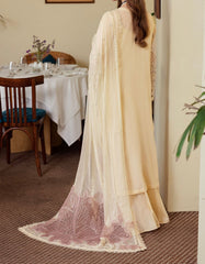 "Back of Mademoiselle Swiss Lawn embroidered 3-piece luxury suit NE-8562 – elegant pastel design with detailed thread embroidery and chiffon dupatta by Marina Mystique"