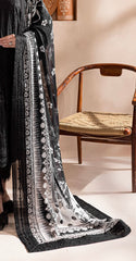 Black and white chiffon dupatta with 3 piece luxury lawn Monochrome collection