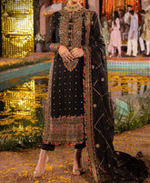 Marina Mystique|Asim Jofa 3-Piece |Black Chiffon Suit | Dastaan Collection| AJDA-02
