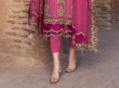Pink Designer Embroidered Chiffon Suit – Charizma Dastaan-e-Jashan (DJW-05)