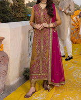 MarinaMystique|Asim Jofa 3-Piece Mustard |Gold|Embroidered Lawn Silk Suit | Dastaan Collection | AJDA-22