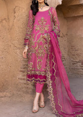 Pink Designer Embroidered Chiffon Suit – Charizma Dastaan-e-Jashan (DJW-05)