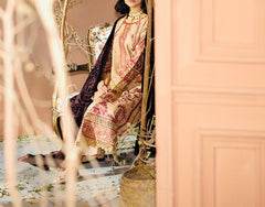 Johra Chambeli Embroidered Karandi 3-Piece Suit with Velvet Palachi Shawl