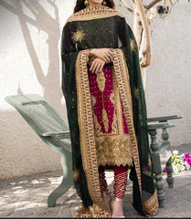 3-PCS-RAW SILK-”MERA HASEEN JORA” -AJJH-07