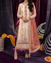 Marina Mystique |Asim Jofa 3-Piece | Beige Embroidered Chiffon Suit | Dastaan Collection|-AJDA-13
