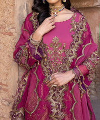 Pink Designer Embroidered Chiffon Suit – Charizma Dastaan-e-Jashan (DJW-05)