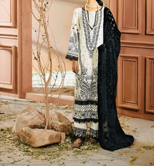 Johra Chambeli Embroidered Karandi 3-Piece Suit with Velvet Palachi Shawl
