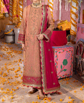 Marina Mystique|Asim Jofa 3-Piece Peach Embroidered Chiffon Suit | Dastaan Collection | Baje Dhol Taashe" | AJDA-30