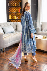 βElegant summer lawn outfit with printed cambric trouser and flowing chiffon dupatta β Nurehβ