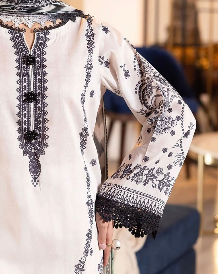 LAWN 3-PC  STITCHED SIGNATURE PRINTS - NUREH-SP116