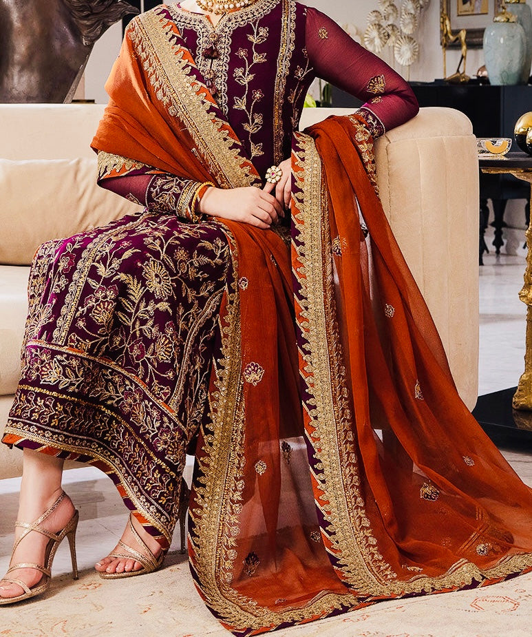 3-PCS RANG E NOOR COLLECTION LAWN SILK. -AJRN-2517 D