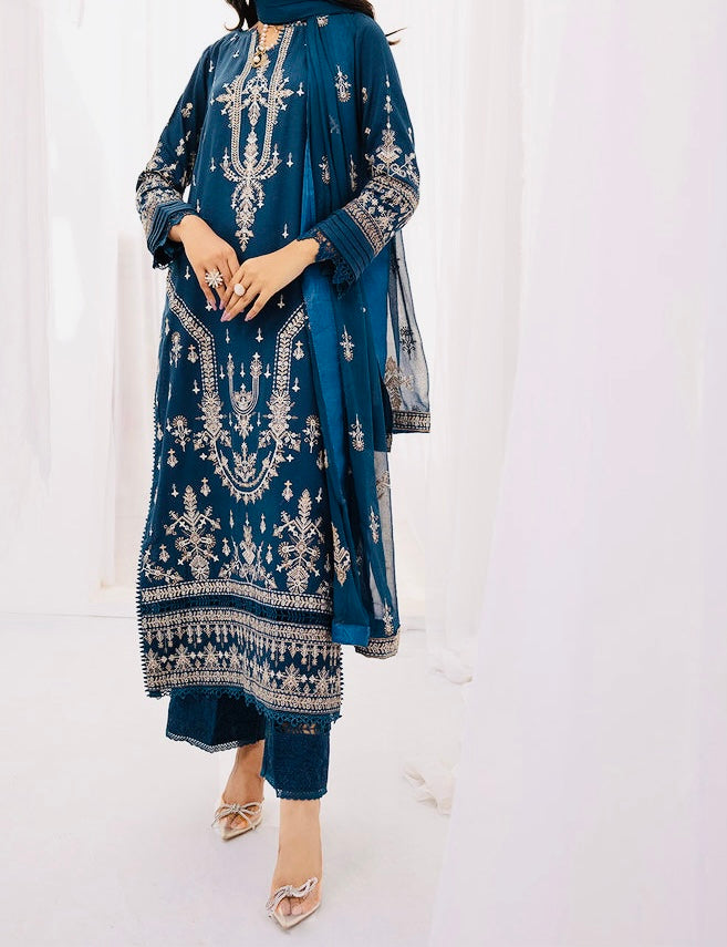 3-PCS EMBROIDERED KARANDI WITH EMBROIDERED CHIFFON DUPPATTA ZAIB COLLECTION
-ZB-10130