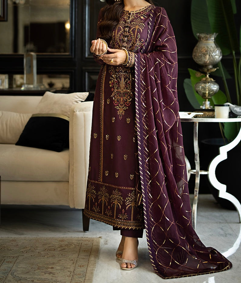 3-PCS RANG E NOOR COLLECTION LAWN SILK. -AJRN-1317