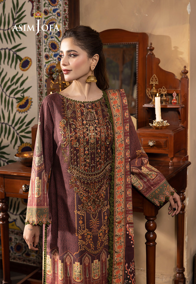 3-PC RANIA EMBROIDERED & PRINTED CAMBRIC-AJNR-0738