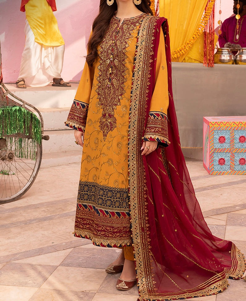 3-PC-EMBROIDERED-LAWN SILK DASTAAN COLLECTION BY ASIM JOFA-AJDA-2550