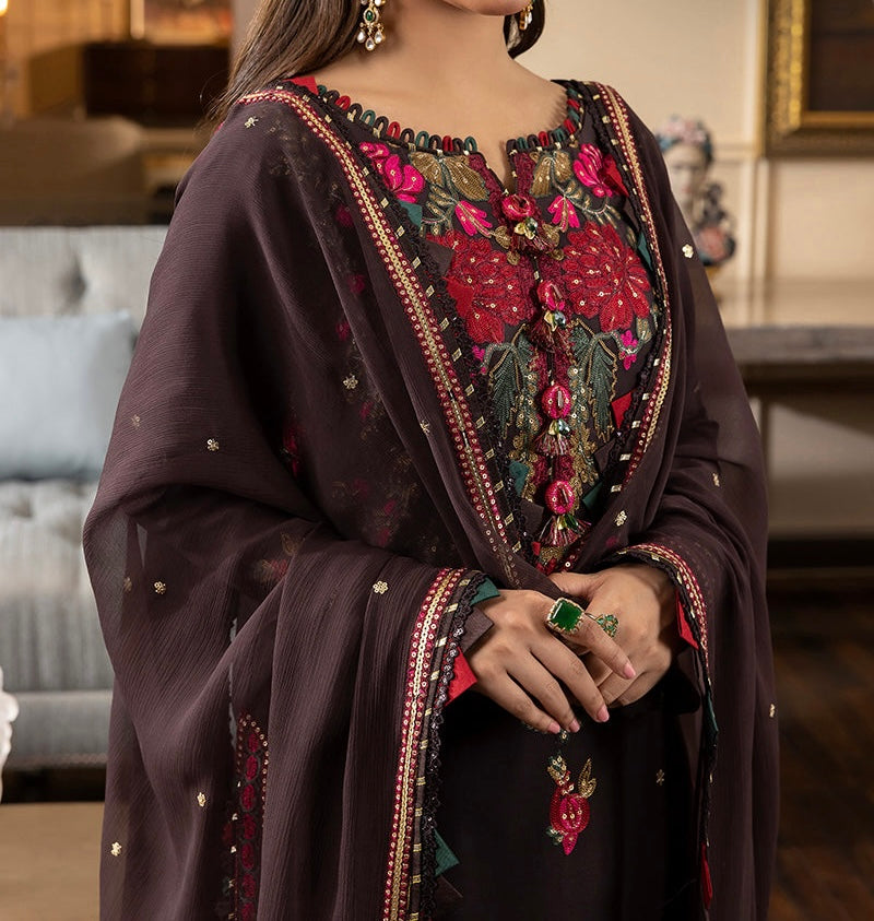 3-PCS RANG E NOOR COLLECTION LAWN SILK. -AJRN-1217