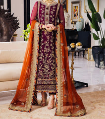 3-PCS RANG E NOOR COLLECTION LAWN SILK. -AJRN-2517 D