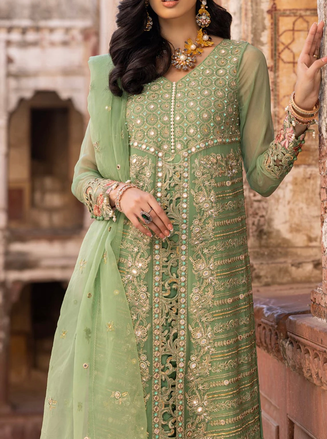 3-PCS LUXERY CHIFFON DASTAAN E JASHAN COLLECTION.                 -DJW-06