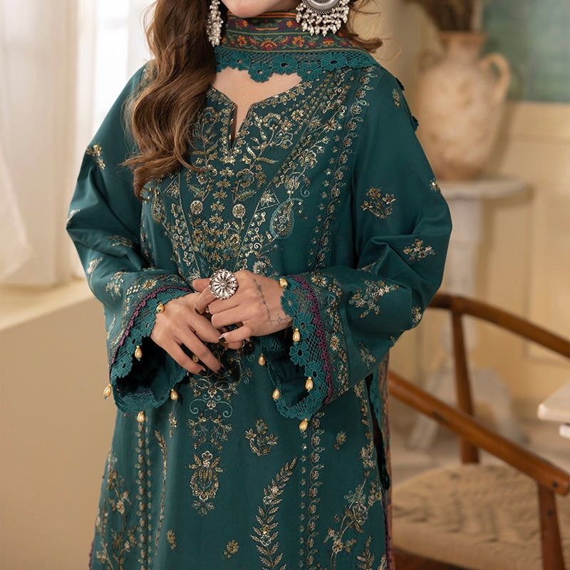 3-PC RANIA EMBROIDERED & PRINTED CAMBRIC-AJNR-1138