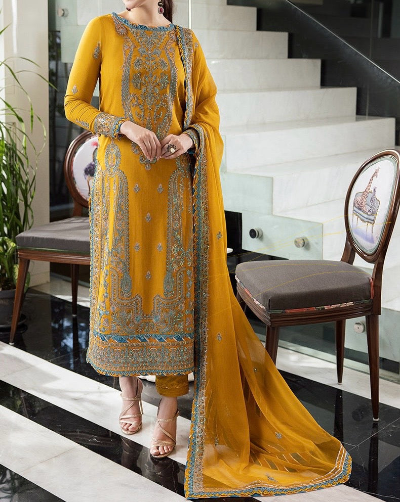 3-PCS RANG E NOOR COLLECTION LAWN SILK. -AJRN-2817