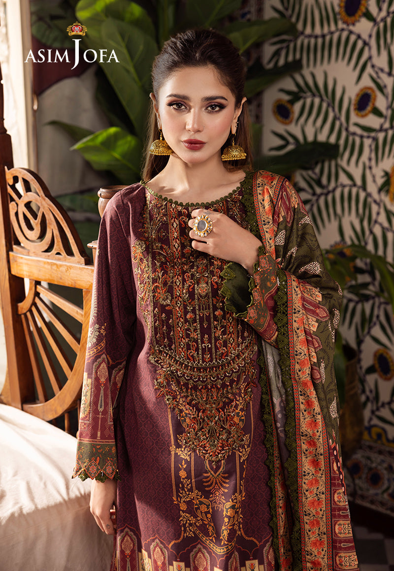 3-PC RANIA EMBROIDERED & PRINTED CAMBRIC-AJNR-0738