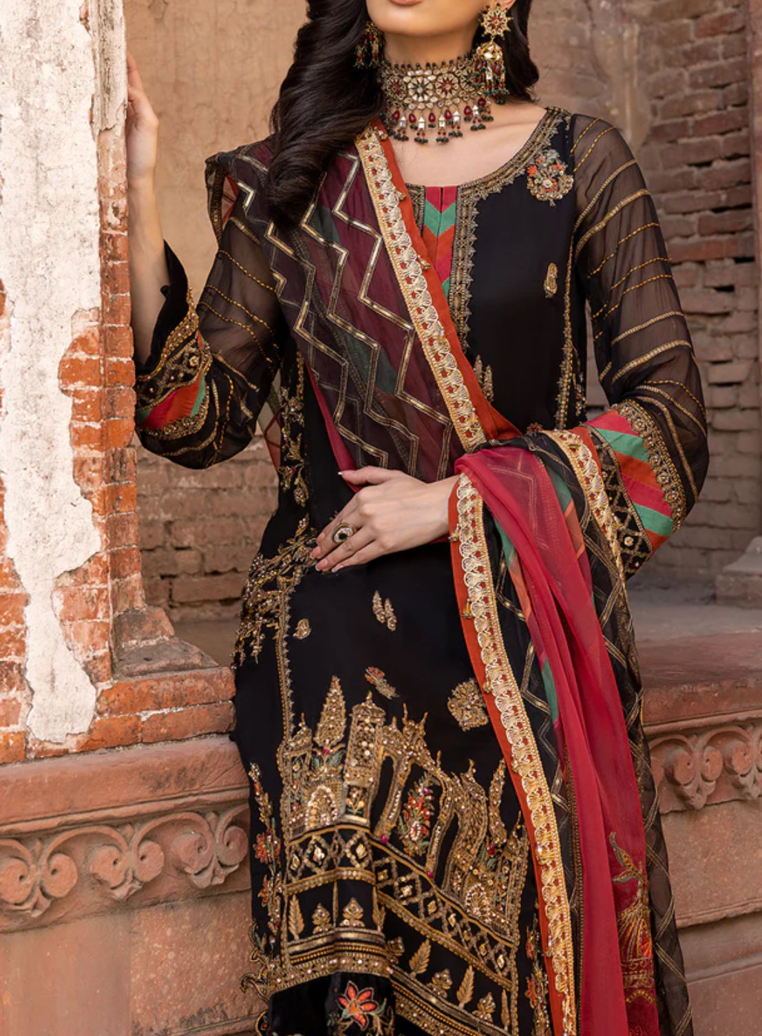 3-PCS LUXURY CHIFFON DASTAAN E JASHAN COLLECTION.                      -DJW-01