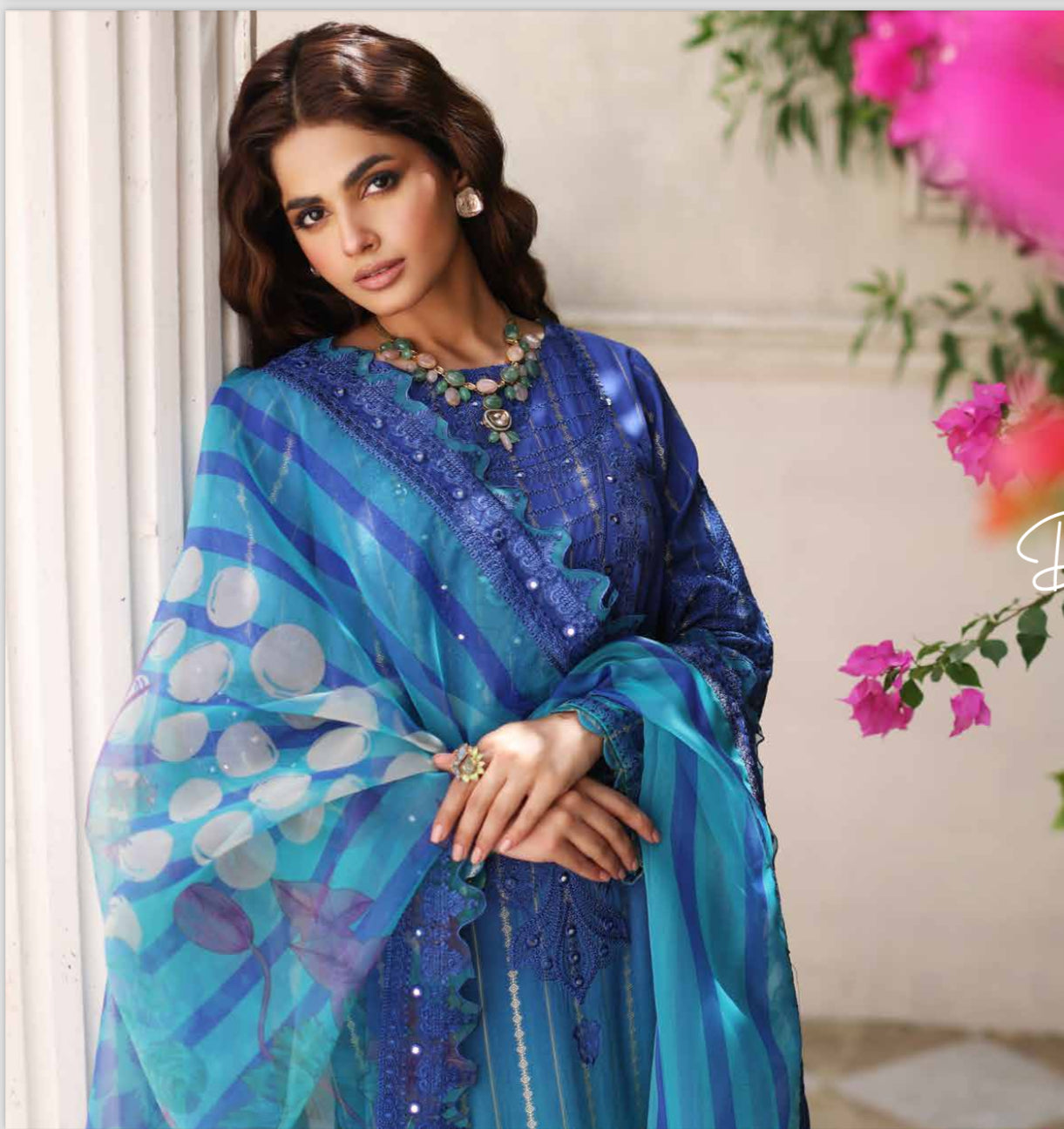 3-PCS RANGOLI COLLECTION EMBRODERD BROSHA AND BANARSI JACQUARD WITH EMBROIDERD ORGANZA DUPATTA -CR-0340