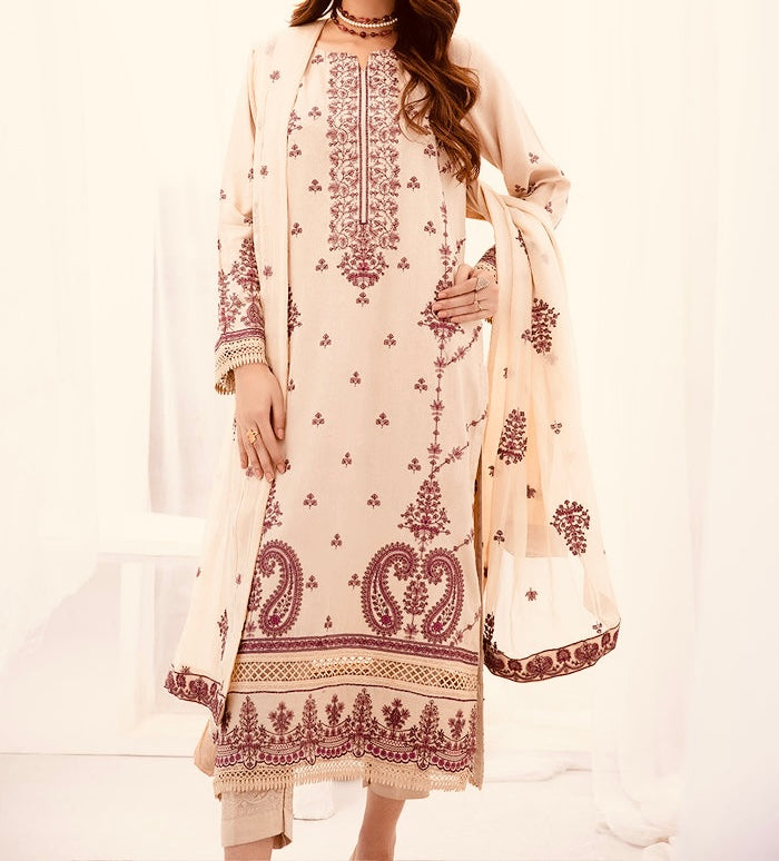 3-PCS EMBROIDERED KARANDI WITH EMBROIDERED CHIFFON DUPPATTA ZAIB COLLECTION
-ZB-10330