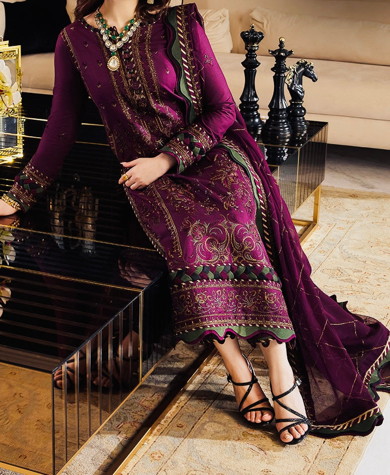 3-PCS RANG E NOOR COLLECTION LAWN SILK. -AJRN-0417