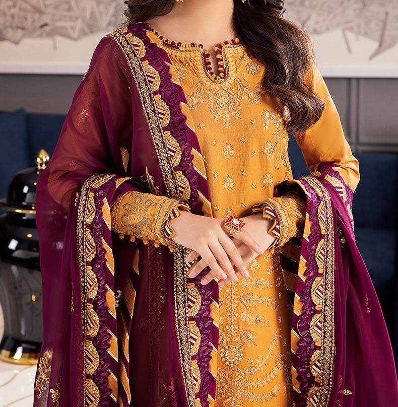 3-PCS RANG E NOOR COLLECTION LAWN SILK. -AJRN-0517