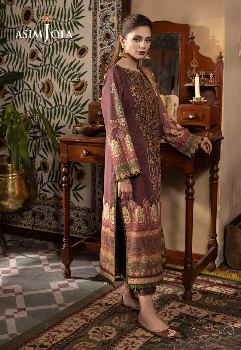 3-PC RANIA EMBROIDERED & PRINTED CAMBRIC-AJNR-0738