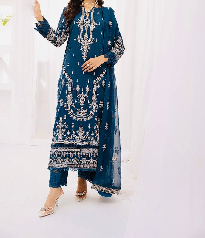 3-PCS EMBROIDERED KARANDI WITH EMBROIDERED CHIFFON DUPPATTA ZAIB COLLECTION
-ZB-10130