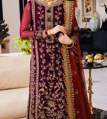 3-PCS RANG E NOOR COLLECTION LAWN SILK. -AJRN-2517 D