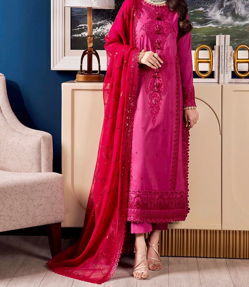 3-PCS RANG E NOOR COLLECTION LAWN SILK. -AJRN-1517