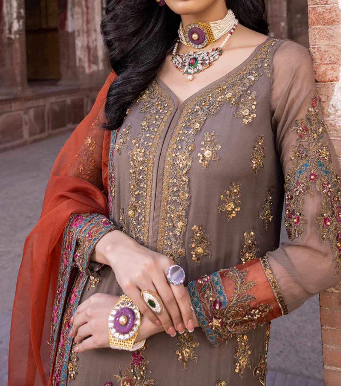 3-PCS LUXERY CHIFFON DASTAAN E JASHAN COLLECTION.                -DJW-05