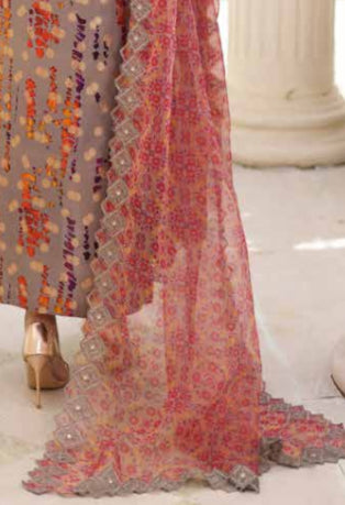 3-PCS RANGOLI COLLECTION EMBRODERD BROSHA AND BANARSI JACQUARD WITH EMBROIDERD ORGANZA DUPATTA -CR-0640