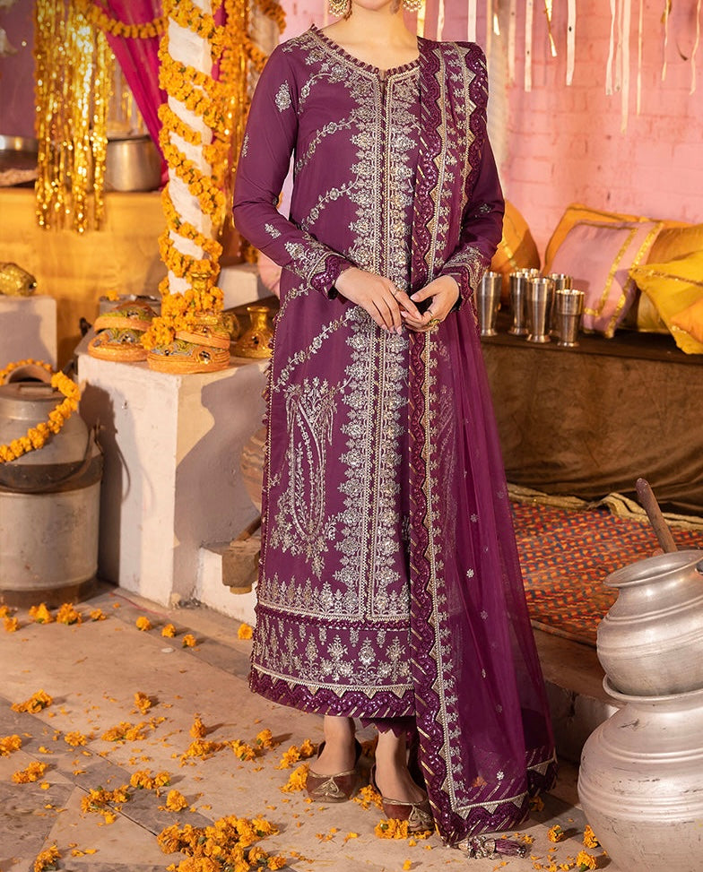 3-PC-EMBROIDERED LAWN SILK DASTAAN COLLECTION BY ASIM JOFA-AJDA-1850