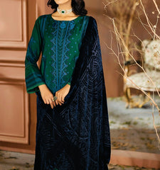 3-PCS EMBROIDERED KARANDI WITH PALACHI SHAWL CHANMBELI COLLECTION 
-CH-67828