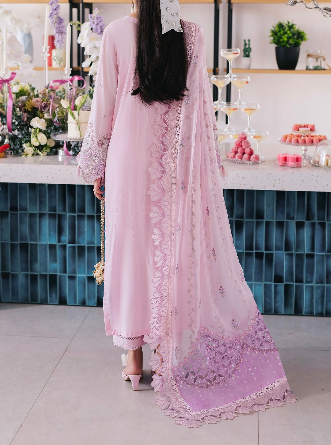 3PCS-EID-ESCAPE LASER CUT LAWN SUIT BY NUREH-SPARKLE PINK-NE-87