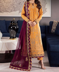 3-PCS RANG E NOOR COLLECTION LAWN SILK. -AJRN-0517