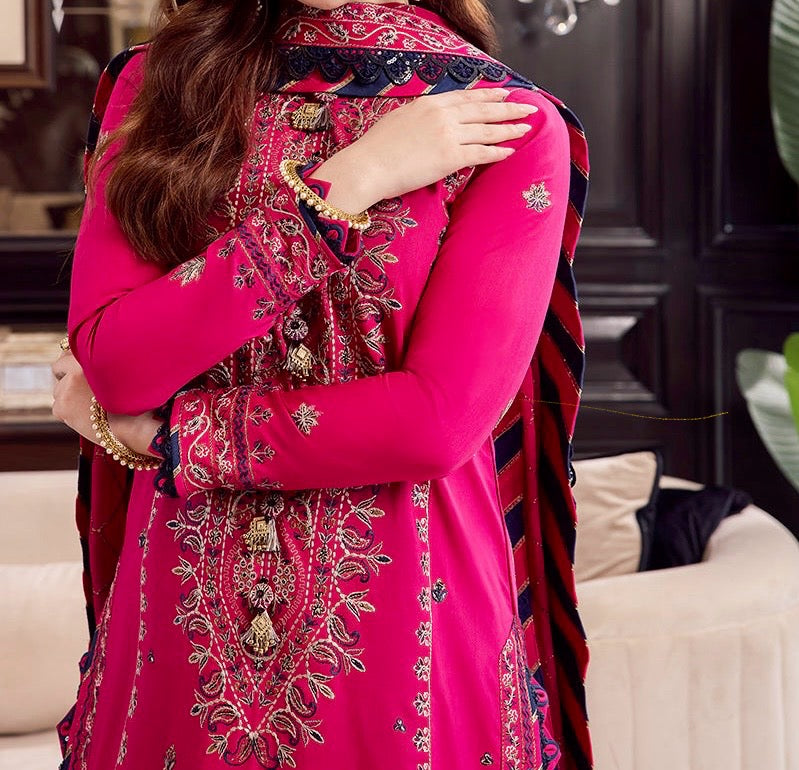 3-PCS RANG E NOOR COLLECTION LAWN SILK. -AJRN-3016