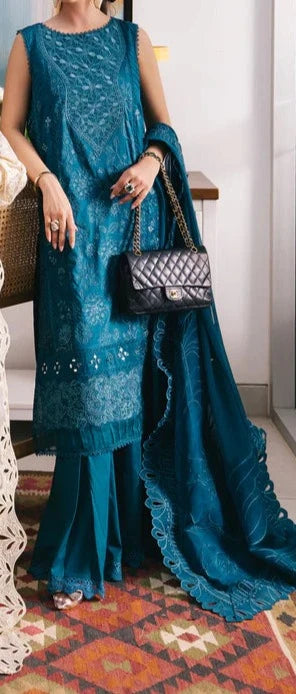 3-PCS-EID- ESCAPE- LASER CUT LAWN SUIT-ZOEE-NE-93