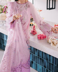 3PCS-EID-ESCAPE LASER CUT LAWN SUIT BY NUREH-SPARKLE PINK-NE-87