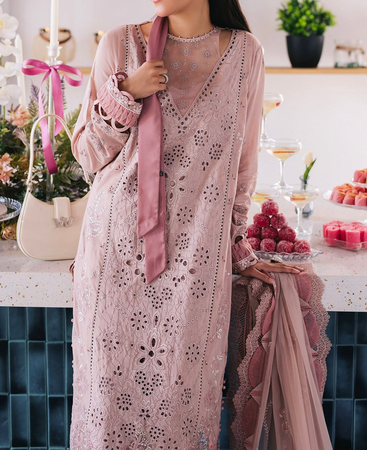 3-PCS-EID- ESCAPE- CHIKANKARI LAWN SUIT BY NUREH-CINDY-NE-86