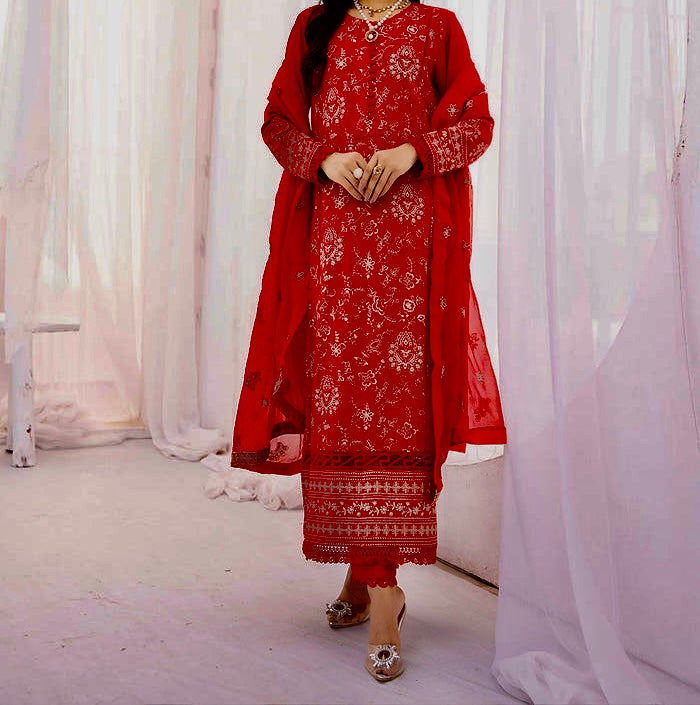 3-PCS EMBROIDERED KARANDI WITH EMBROIDERED CHIFFON DUPATTA ZAIB COLLECTION
-ZB-10230