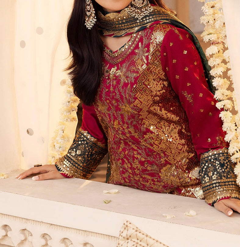 3-PCS CHIFFON SUIT-  SHEHNAI COLLECTION 
-AJSH-16