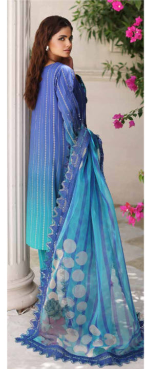 3-PCS RANGOLI COLLECTION EMBRODERD BROSHA AND BANARSI JACQUARD WITH EMBROIDERD ORGANZA DUPATTA -CR-0340