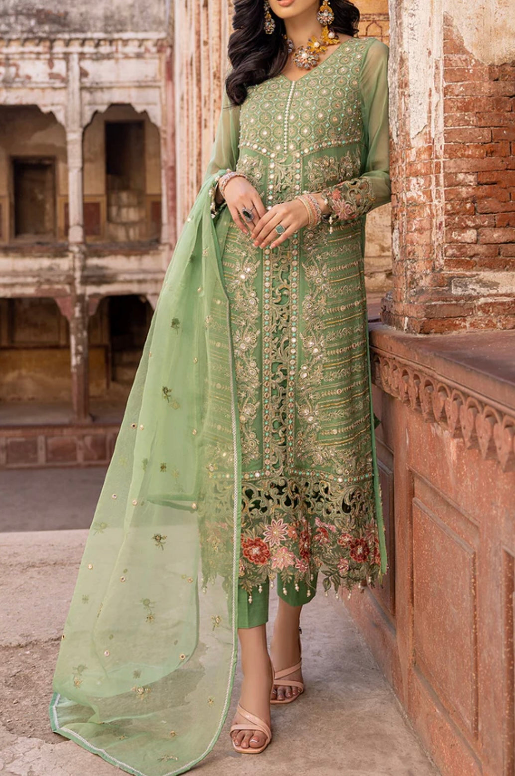 3-PCS LUXERY CHIFFON DASTAAN E JASHAN COLLECTION.                 -DJW-06