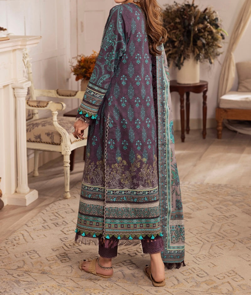 3-PC RANIA EMBROIDERED & PRINTED CAMBRIC-AJNR-0838